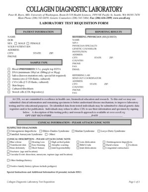 Laboratory Test Requisition Form