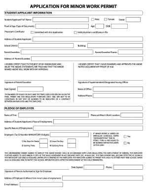 Work Permit Form - Fairview Park City Schools - fairviewparkschools