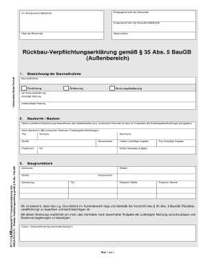 Rückbau-Verpflichtungserklärung gemäß § 35 Abs. 5 BauGB