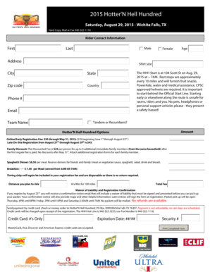 Hotter'N Hell Hundred Registration Form