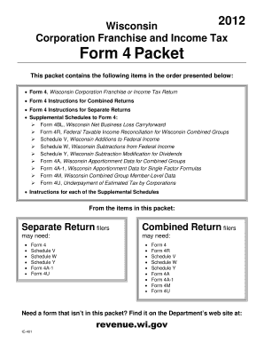 Wisconsin Corporation Franchise or Income Tax Return