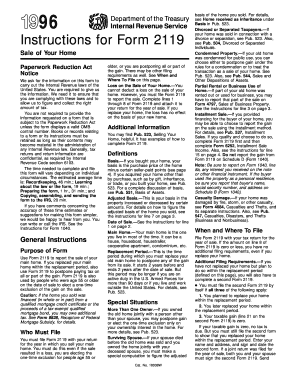 IRS Form 2119 Instructions