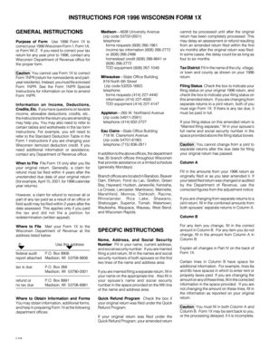 1996 Wisconsin Form 1X