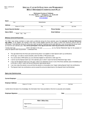 RSA-1 Special Catch-Up Election and Worksheet