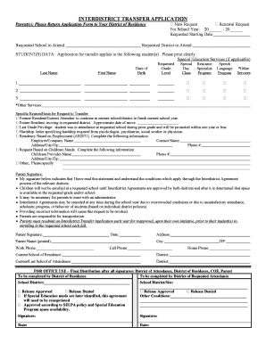 Interdistrict Transfer Application