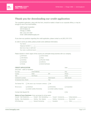 L&W Supply Credit Application