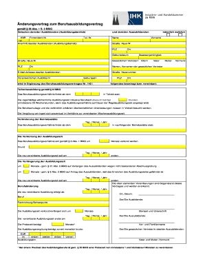 Änderungsvertrag zum Berufsausbildungsvertrag
