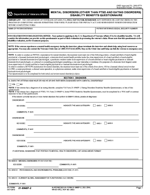 VA Form 21-0960P-2 Disability Benefits Questionnaire