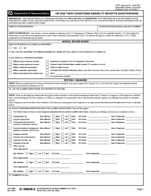 Hip and Thigh Conditions Disability Benefits Questionnaire