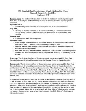 USDA Household Food Security Survey Module