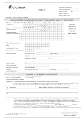 Public Provident Fund Account Opening Form