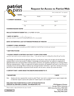 George Mason University Access Request Form