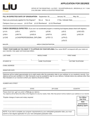 Degree Application Form