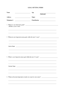 Goal Setting Form