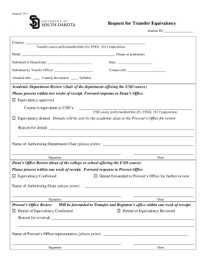 Request for Transfer Equivalency