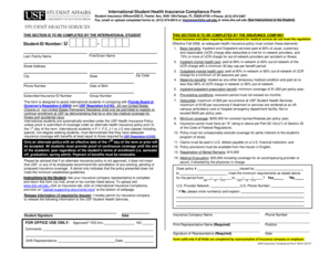 International Student Health Insurance Compliance Form