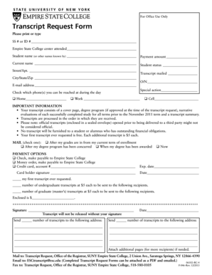 Transcript Request Form