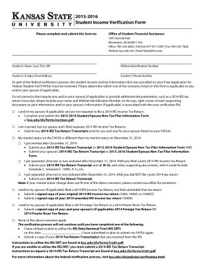 Student Income Verification Form