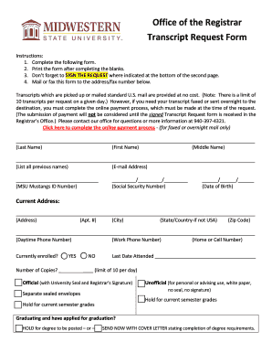 Transcript Request Form