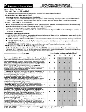 VA Form 10-10EZ Application for Health Benefits