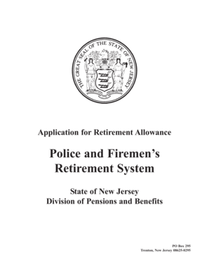 Application for Retirement Allowance