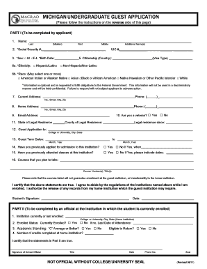 Michigan Undergraduate Guest Application
