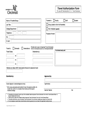 Travel Authorization Form