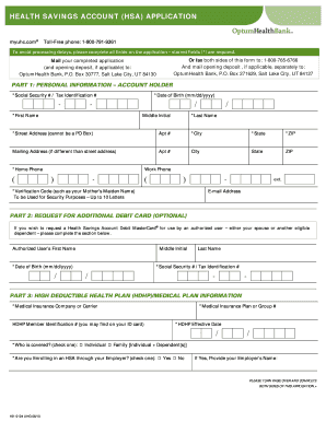 Health Savings Account Application