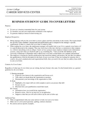 Guide to Writing Cover Letters - University of - udel