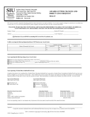 SIU Award Letter Change Request Form