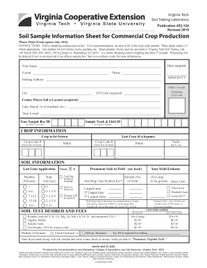 Sample research paper pdf - Soil Sample Information Sheet for Commercial Crop... - pubs ext vt