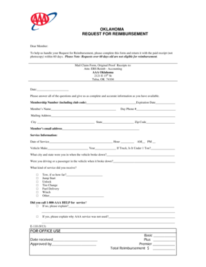 Oklahoma Request for Reimbursement