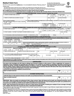Cigna Medical Claim Form