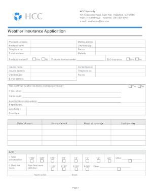 Weather Insurance Application