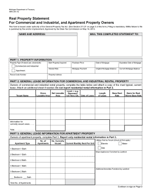 Michigan Real Property Statement Form 4863