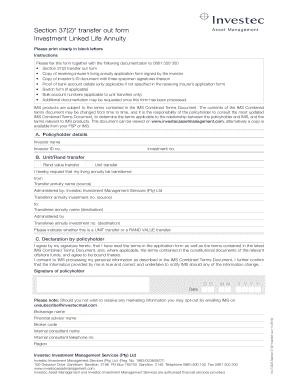 Section 37(2) Transfer Out Form