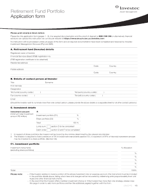Retirement Fund Portfolio Application Form