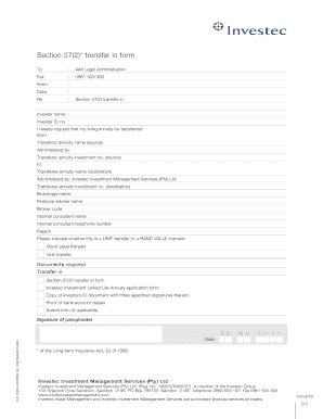 Section 37(2) Transfer In Form