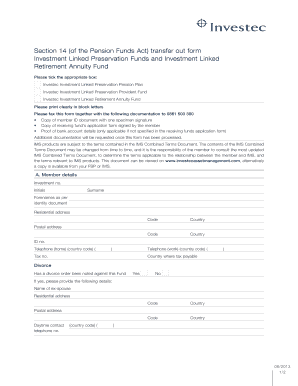 Section 14 Transfer Out Form