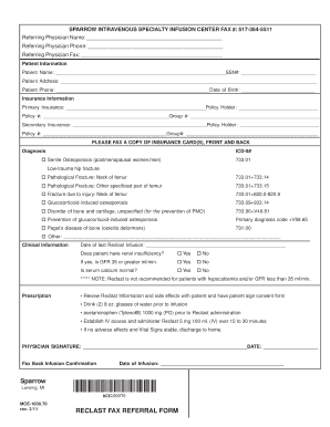 Reclast Fax Referral Form