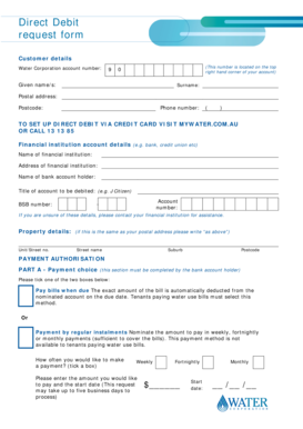 Direct Debit Request Form