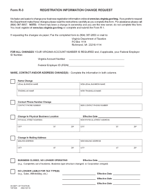 Virginia Business Registration Information Change Request
