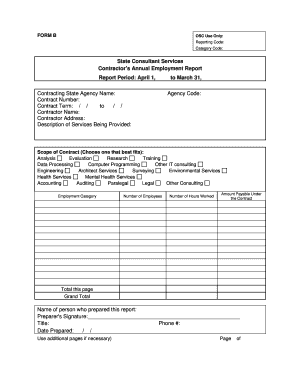 Contractor's Annual Employment Report