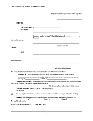 Executor's Deed Covenant