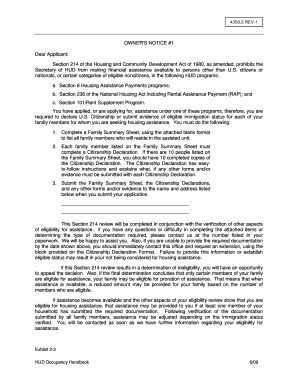 HUD Section 214 Citizenship Declaration Form