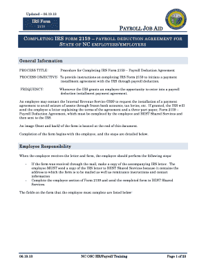 IRS Form 2159 Payroll Deduction Agreement
