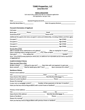 Rental Application Form