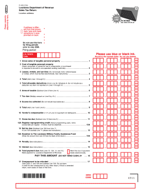 Louisiana Sales Tax Return