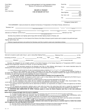 Kansas Highway Permit Agreement