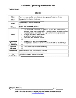 Food Source Approval Procedure